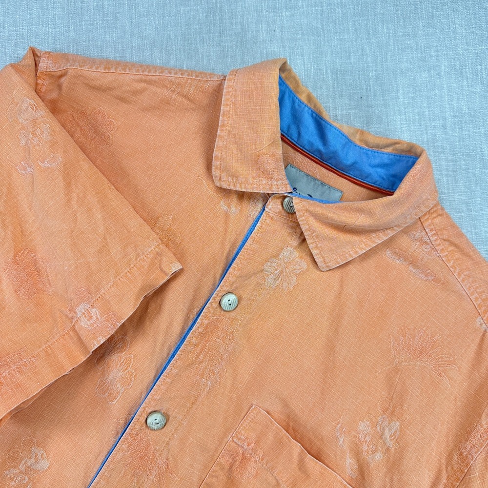 Tommy Bahama Disney Parks Shirt Mens Medium‎ Orange Silk Mickey Mouse Tropical